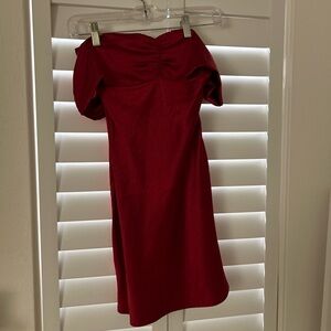 Elegant Red Off-Shoulder Dress